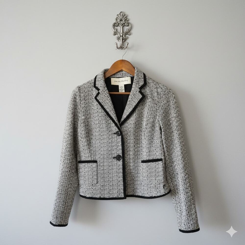 Doncaster White Navy Tailored Career Blazer Jacket Size 4